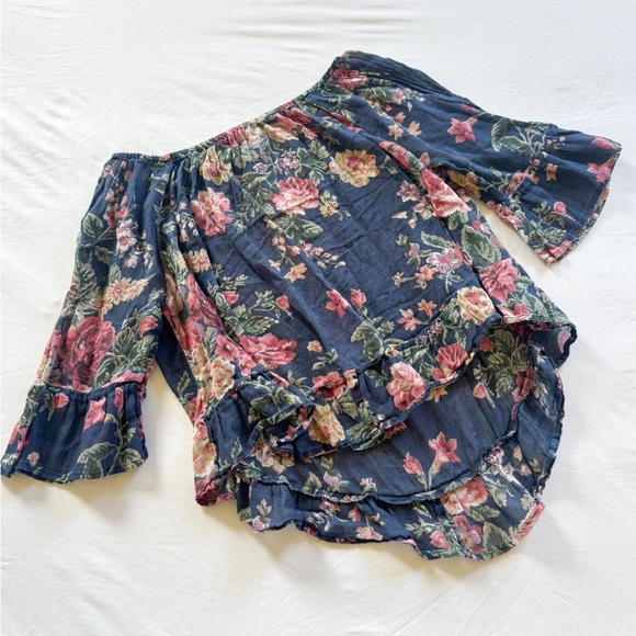 Denim & Supply Ralph Lauren Womens Small Top Vanetta Floral Ruffle Boho - Picture 2 of 5